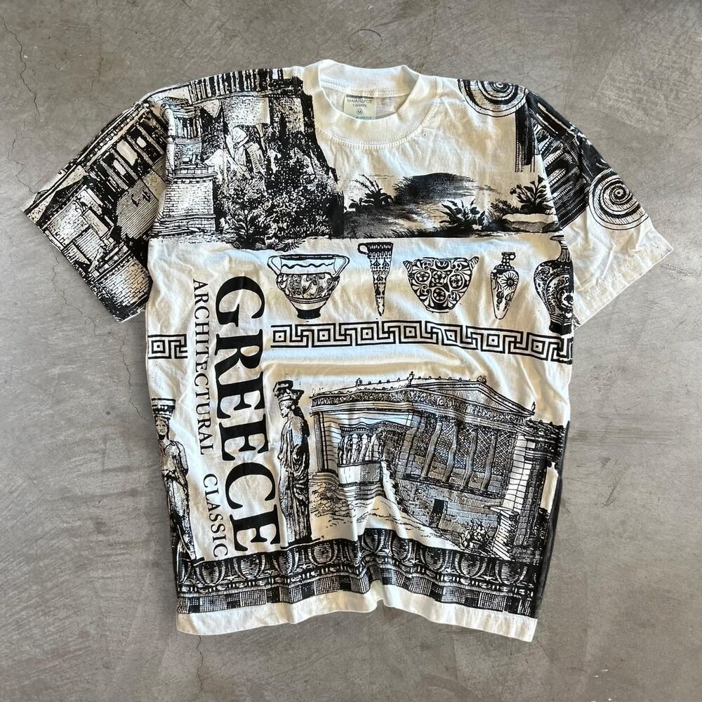 RARE! Vintage 90s Greece Architectural Classic AOP streetwear